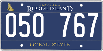 RI license plate 050767