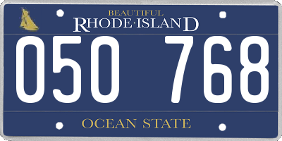RI license plate 050768
