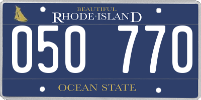 RI license plate 050770