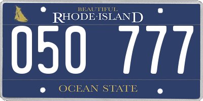 RI license plate 050777