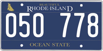 RI license plate 050778