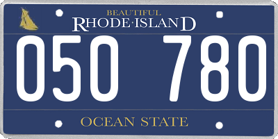 RI license plate 050780