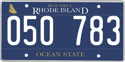 RI license plate 050783