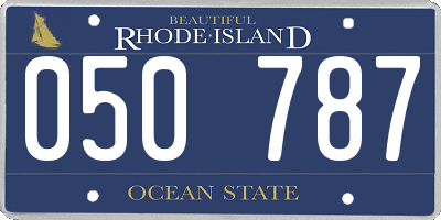 RI license plate 050787