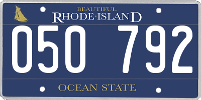 RI license plate 050792
