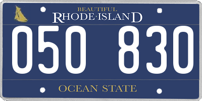 RI license plate 050830