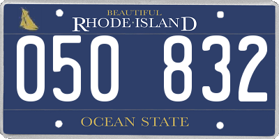 RI license plate 050832