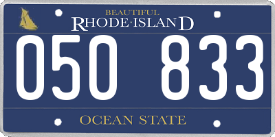 RI license plate 050833