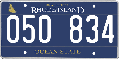 RI license plate 050834