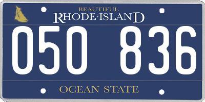 RI license plate 050836