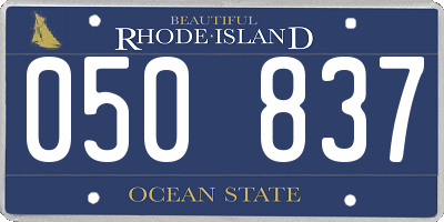 RI license plate 050837