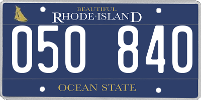 RI license plate 050840