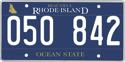 RI license plate 050842