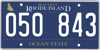 RI license plate 050843