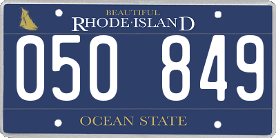 RI license plate 050849