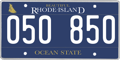 RI license plate 050850
