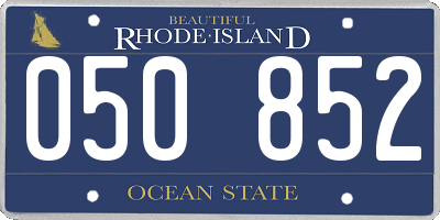 RI license plate 050852
