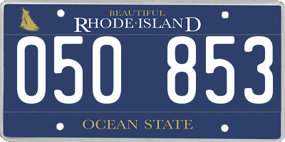 RI license plate 050853