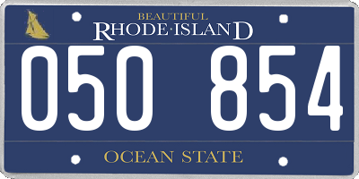 RI license plate 050854