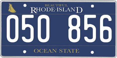 RI license plate 050856