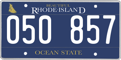 RI license plate 050857