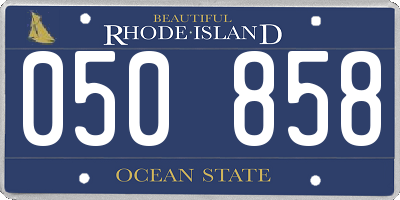 RI license plate 050858