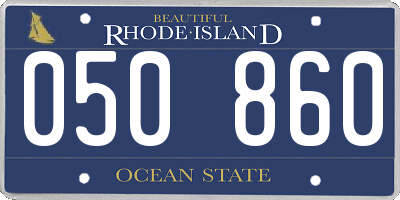 RI license plate 050860