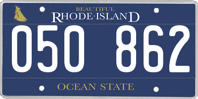 RI license plate 050862