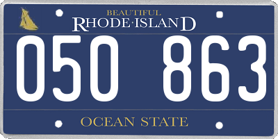 RI license plate 050863