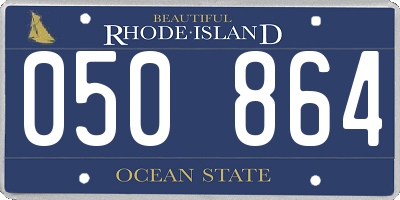 RI license plate 050864