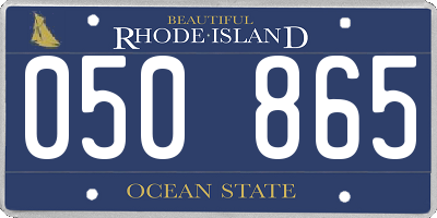 RI license plate 050865