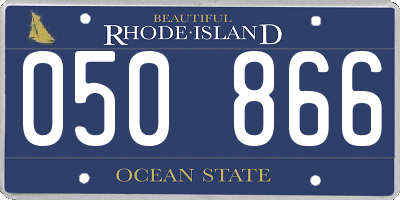 RI license plate 050866