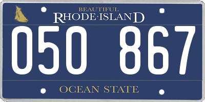 RI license plate 050867