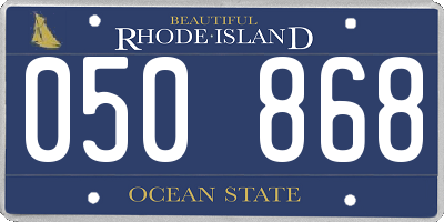 RI license plate 050868