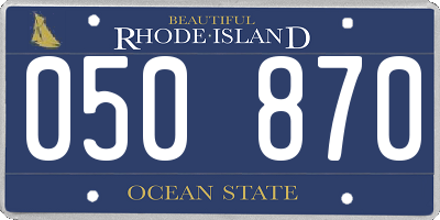 RI license plate 050870