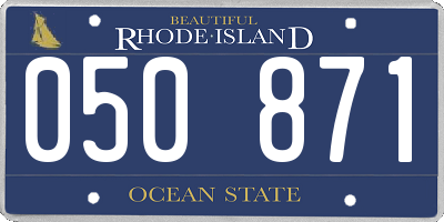 RI license plate 050871