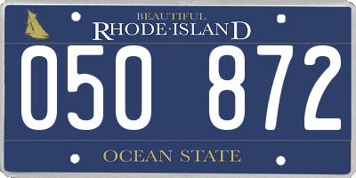 RI license plate 050872