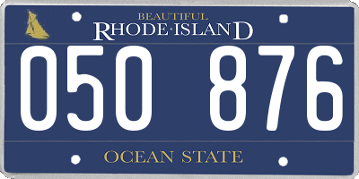 RI license plate 050876