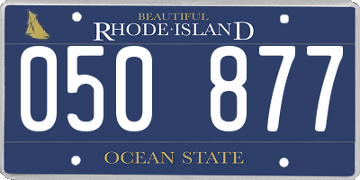 RI license plate 050877
