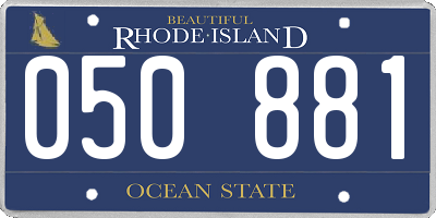 RI license plate 050881