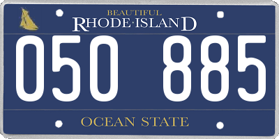 RI license plate 050885