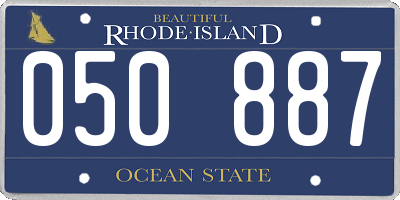 RI license plate 050887