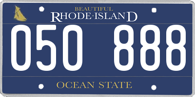RI license plate 050888