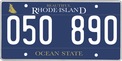 RI license plate 050890