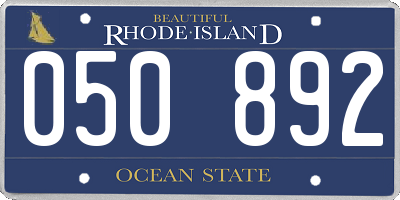 RI license plate 050892