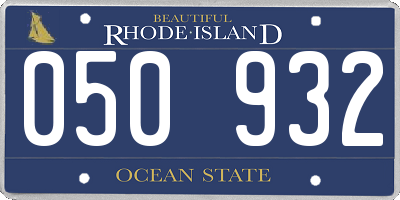 RI license plate 050932
