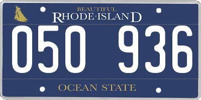 RI license plate 050936