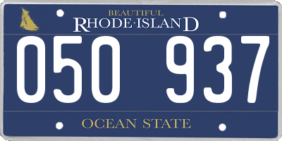 RI license plate 050937
