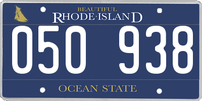 RI license plate 050938