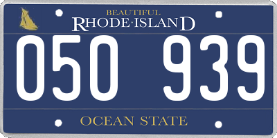 RI license plate 050939